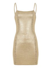 Metallic Gold Camisole Bodycon Party Dress
