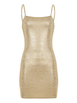 Metallic Gold Camisole Bodycon Party Dress