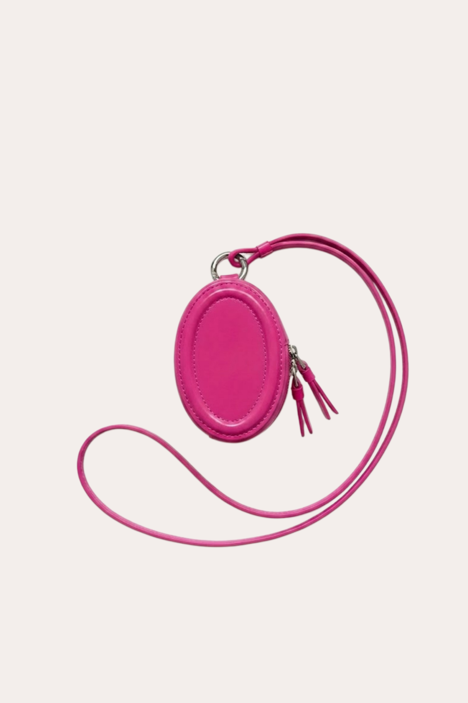 Mini Leather Egg Pouch Lanyard Necklace Bag