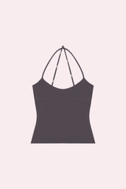 Mocha Brown Strappy Backless Cami Top