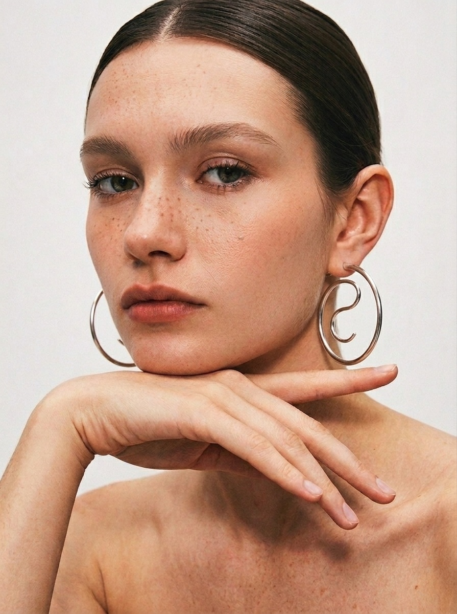Minimalist Silver S-Curve Spiral Earrings