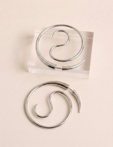 Minimalist Silver S-Curve Spiral Earrings