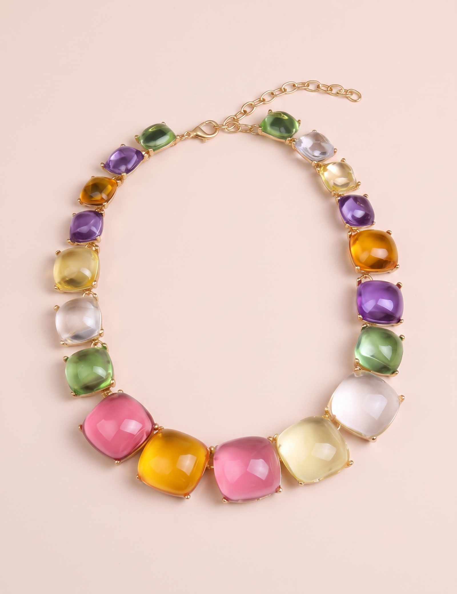 Multicolor Glass Statement Necklace