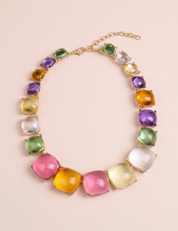 Multicolor Glass Statement Necklace