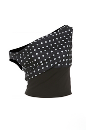 One-Shoulder Polka Dot Chiffon Blouse