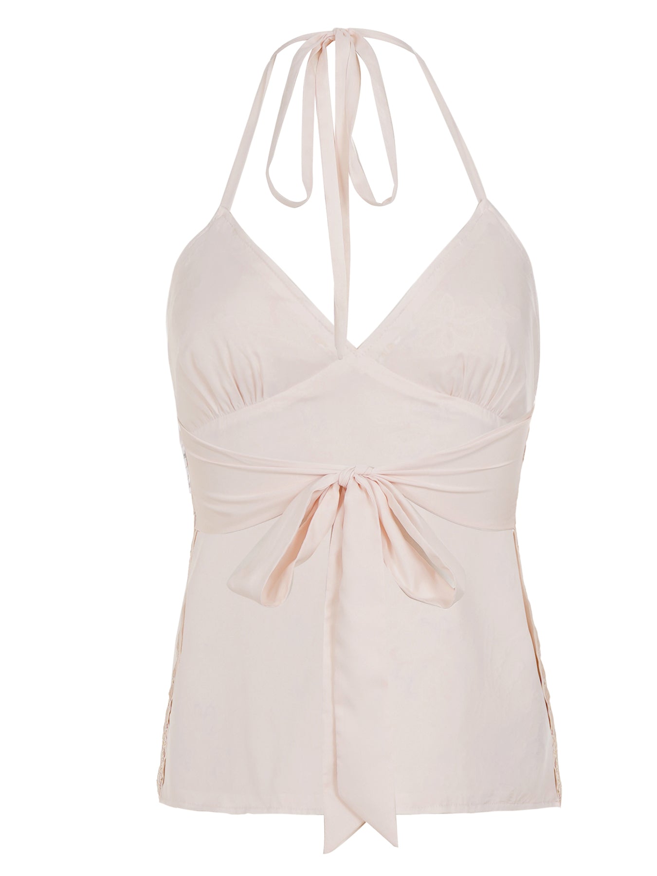 Embroidered Halter Pink Floral Cami Top