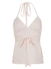 Embroidered Halter Pink Floral Cami Top