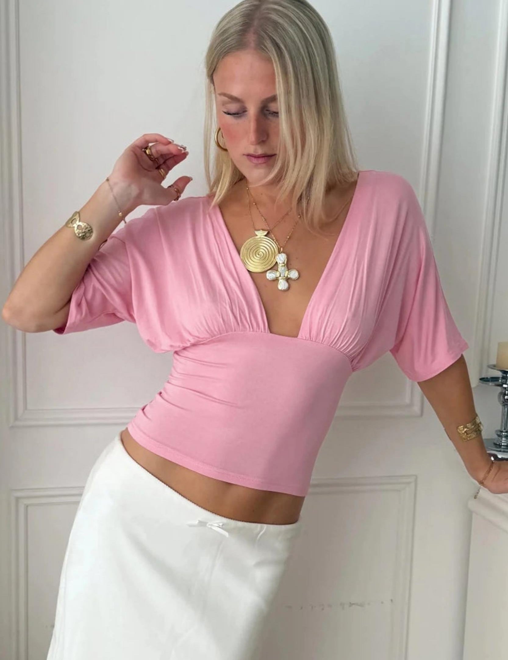pink-plunging-v-neck-ruched-bust-top-Zorashe-TTC071-3.jpg