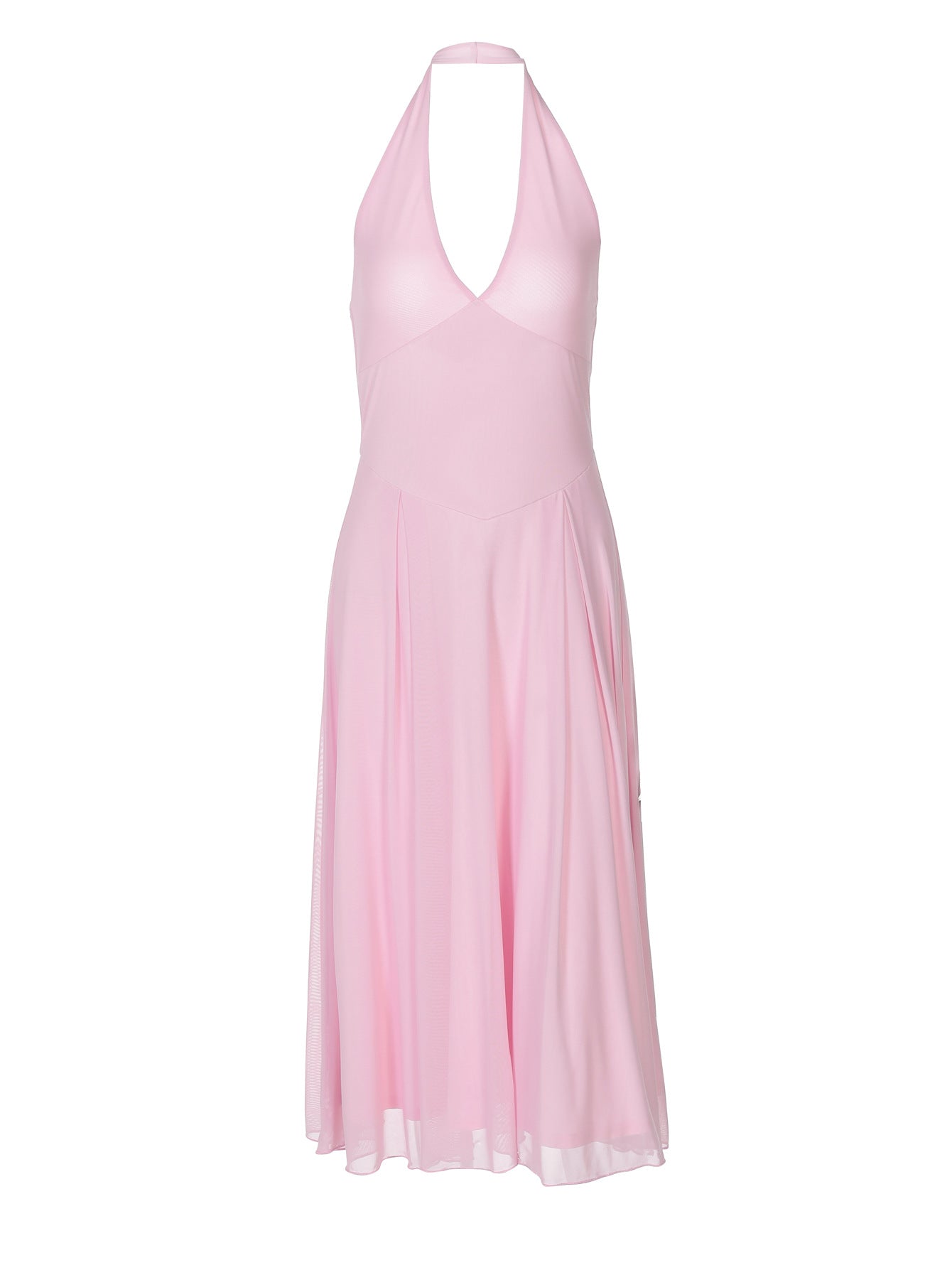 V-Neck High Slit A-Line Maxi Dress