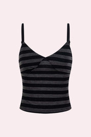 Pink Striped V-Neck Cami Top with Adjustable Straps