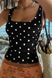 Polka Dot Square Neck Tank Top