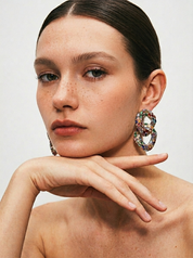 Chic Multi-Color Geometric Hoop Earrings