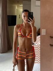 Retro Striped Halter Bikini Set 2-Piece Swimsuit