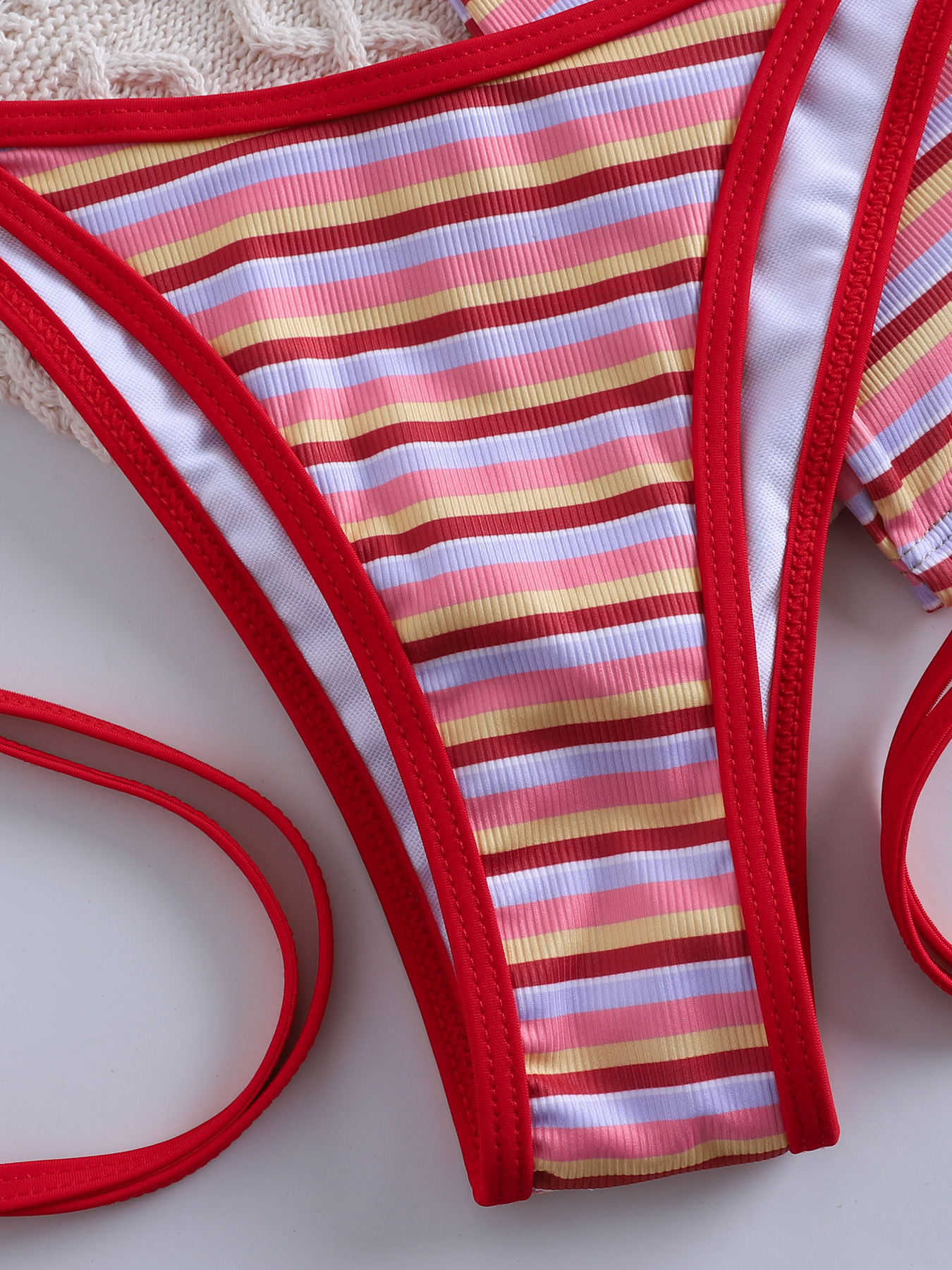 Retro Striped Halter Bikini Set 2-Piece Swimsuit