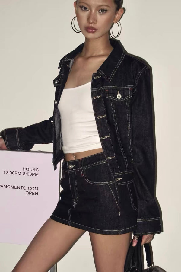 Raw Indigo Contrast Stitch Denim Jacket