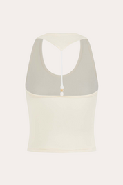Rhinestone Letter Graphic Halter Crop Tank Top