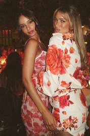 Romantic Red Rose Floral Maxi Dress
