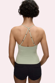 Light Green Strappy Backless Cami Top