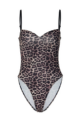 Leopard Print Sweetheart Neckline Bodysuit