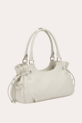 Slouchy Leather Drawstring Shoulder Bag Y2K Everyday Tote