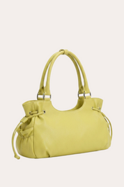 Slouchy Leather Drawstring Shoulder Bag Y2K Everyday Tote