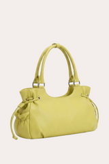 Slouchy Leather Drawstring Shoulder Bag Y2K Everyday Tote