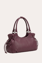 Slouchy Leather Drawstring Shoulder Bag Y2K Everyday Tote