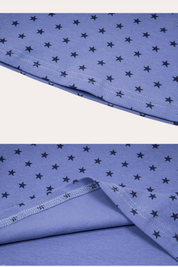 Star Print Tie-Front Halter Crop Tank Top
