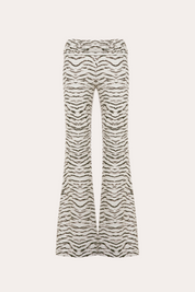 Tiger Print Low-Rise Flare Pants