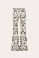 Tiger Print Low-Rise Flare Pants