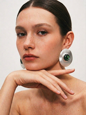 vintage-abalone-shell-earrings-matte-silver-organic-round-studs-statement-jewelry_AER006