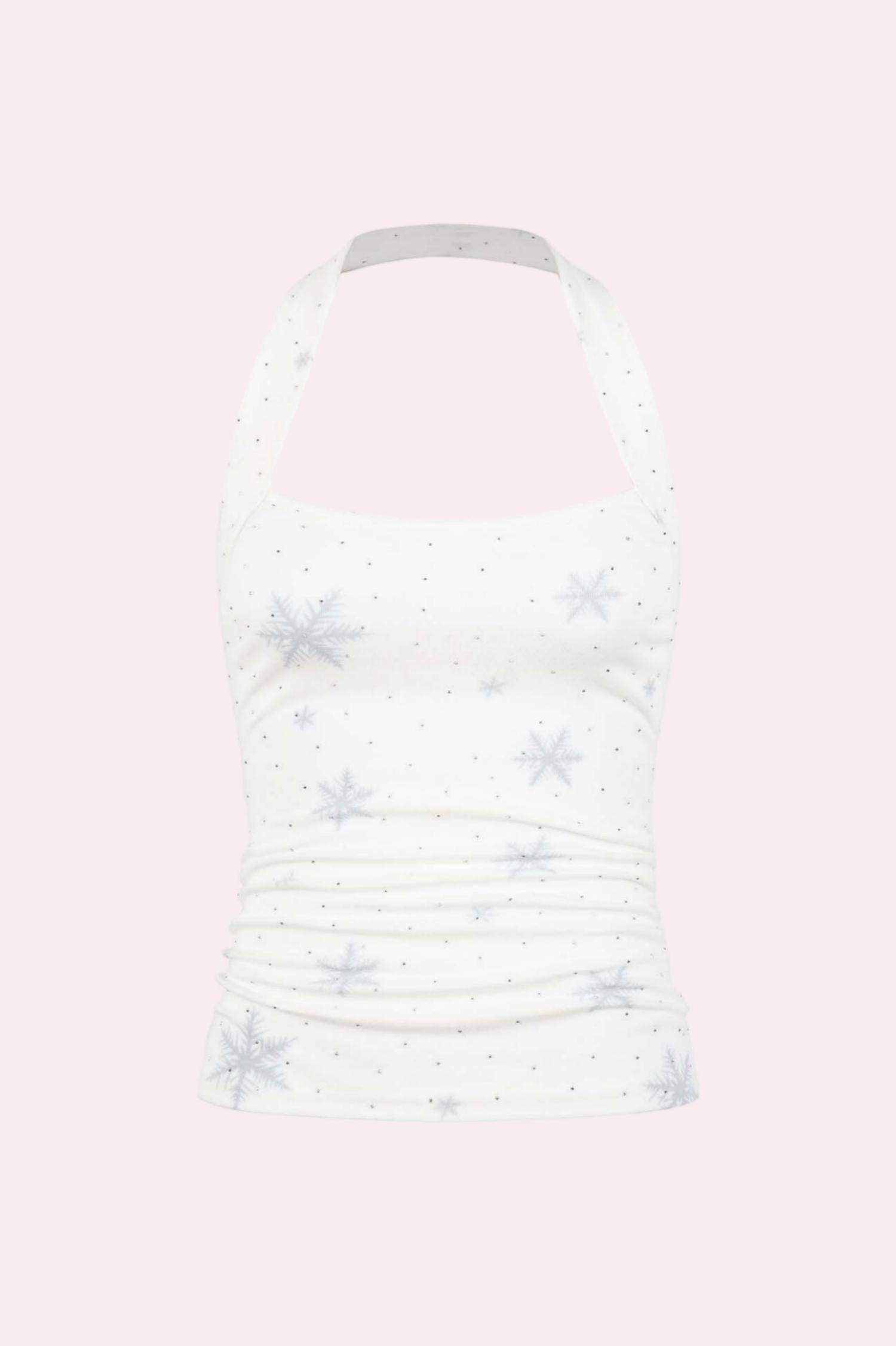 Y2K White Backless Crop Tank Top