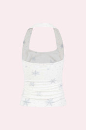 Y2K White Backless Crop Tank Top