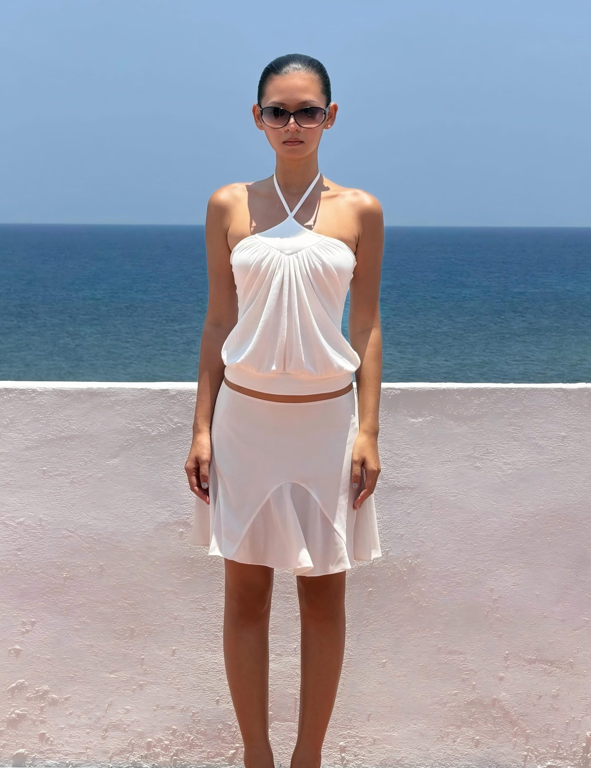 womens-summer-vacation-outfit-white-draped-halter-top-beachfront_Zorashe_TTC050_1.jpg