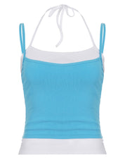 Y2K Two Piece Layered Halter Camisole Top