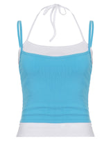 Y2K Two Piece Layered Halter Camisole Top