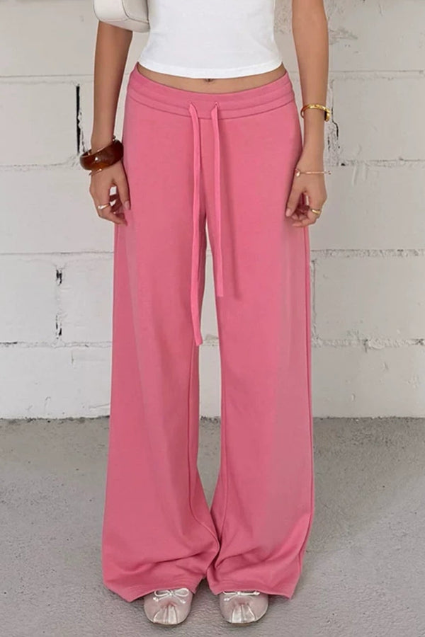 Y2K Wide Leg Pink Sweatpants