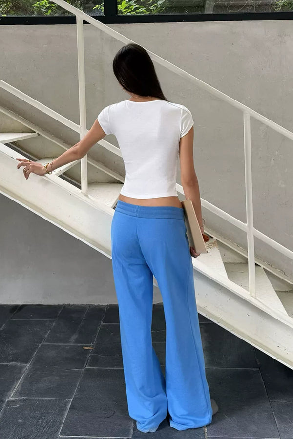 Y2K Wide Leg Blue Sweatpants