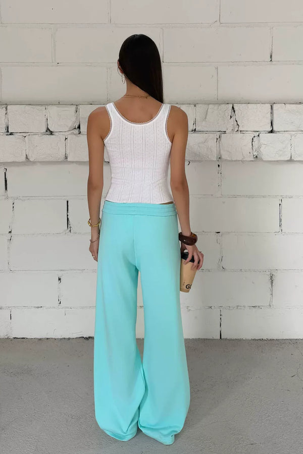 Y2K Wide Leg Mint Green Sweatpants