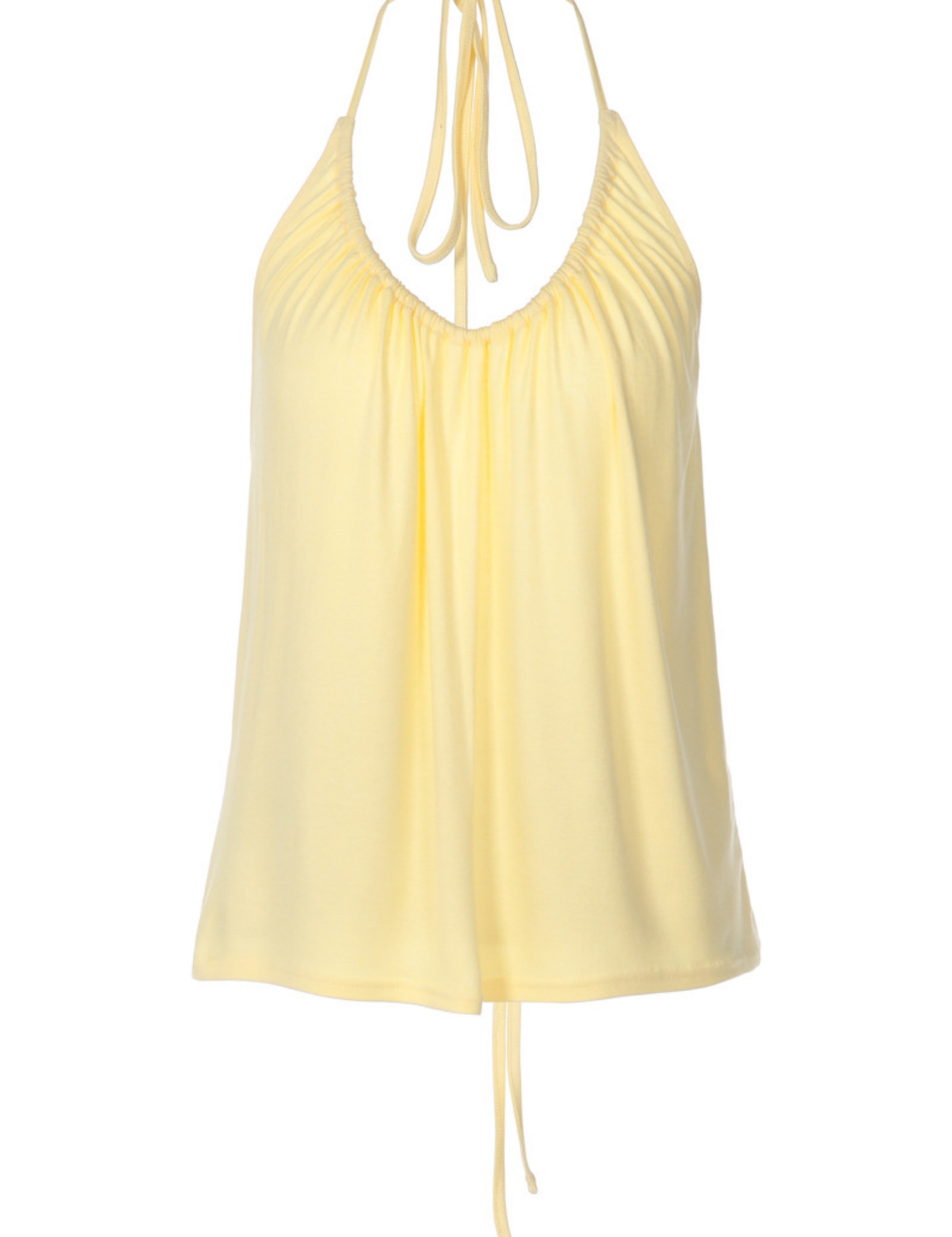 Solace Yellow Halter Backless Camisole Top