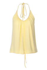Solace Yellow Halter Backless Camisole Top