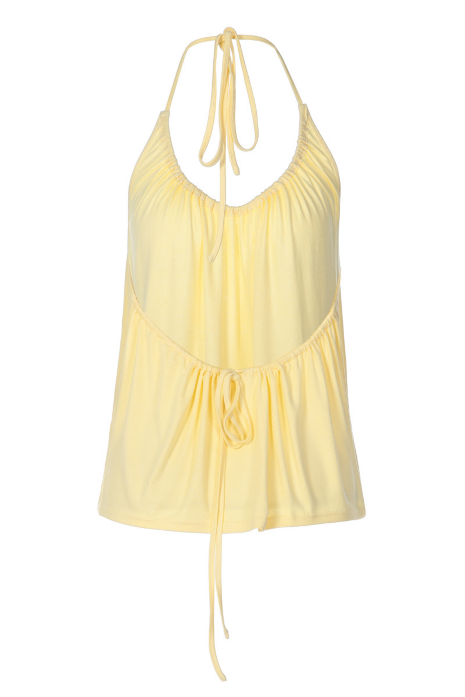 Solace Yellow Halter Backless Camisole Top