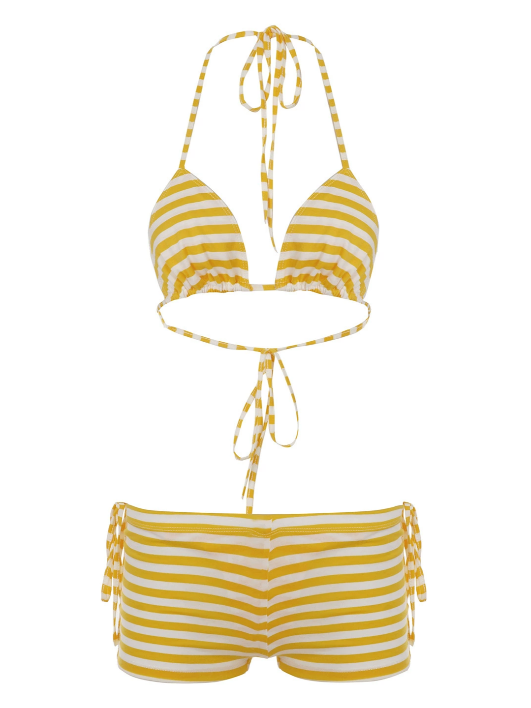 Black and White Striped Bikini Set
